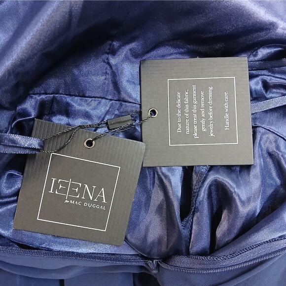 Mac Duggal Ieena Formal Evening Gown Size 2 Blue Dress Wedding Party Bridesmaid - Picture 10 of 12